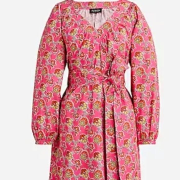 J Crew Tie-waist Cotton Poplin Ratti Pink Blooms Print Maxi Dress Classic Preppy - Picture 4 of 14